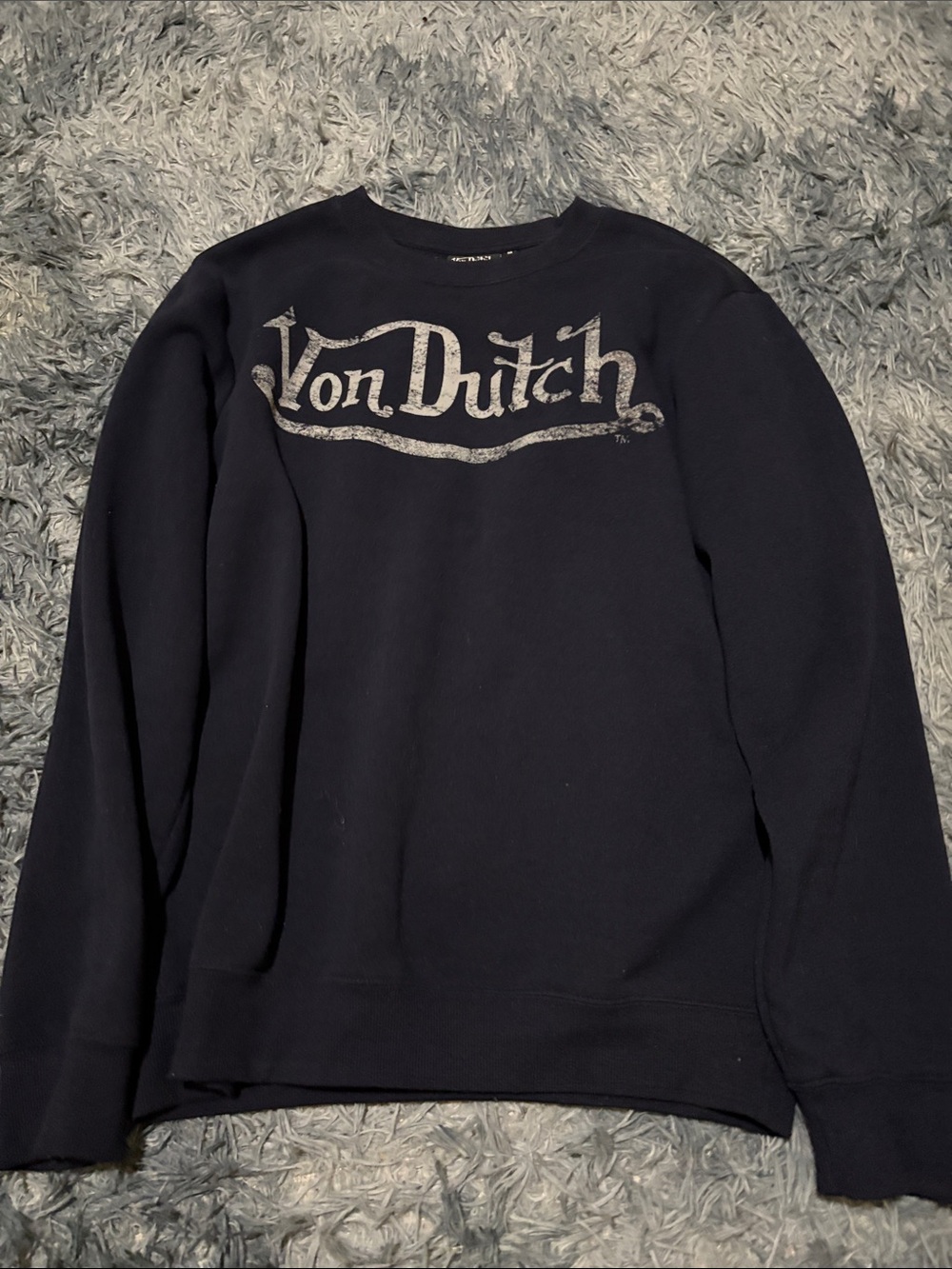 Von Dutch Navy Crewneck with Silver Logo